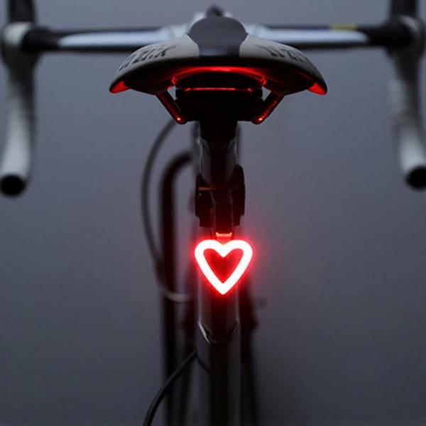 overtale træk vejret Handel Hjerte formet cykel baglygte Led (vandtæt) - Du oplader lygten via USB..