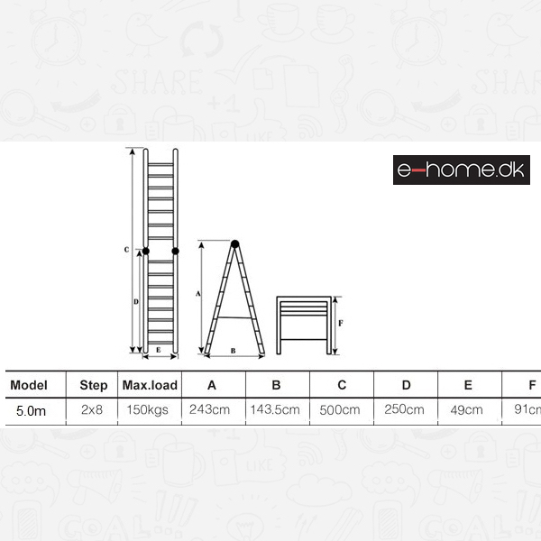 Foldbar teleskopstige 5,0 meter - Billede 3