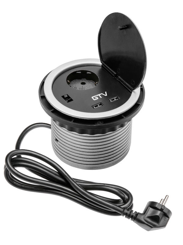 GTV-Stikdåse - Smartstik med 2xUSB 1x220v - Billede 2