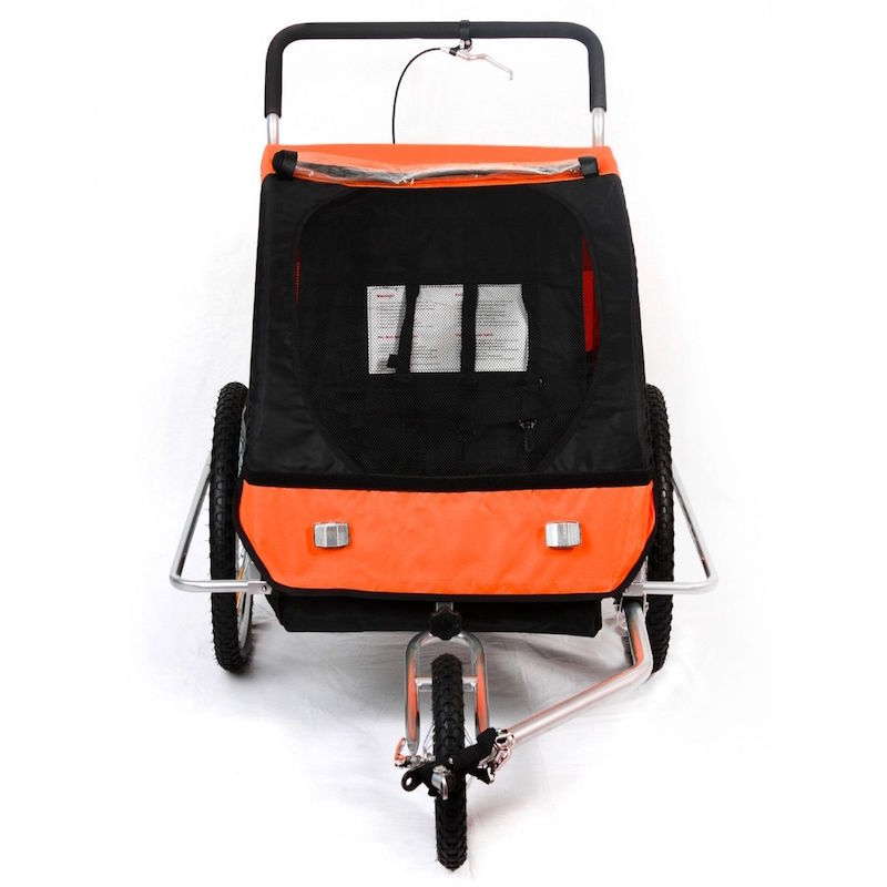 Cykelanhænger og jogger orange/sort med grå ramme - Billede 3