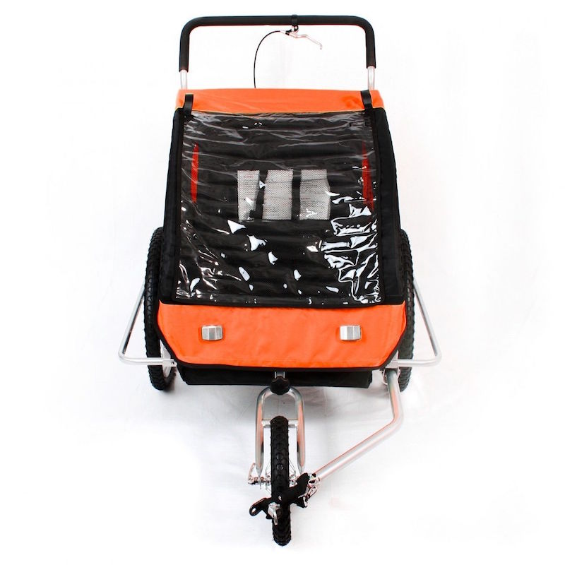 Cykelanhænger og jogger orange/sort med grå ramme - Billede 4