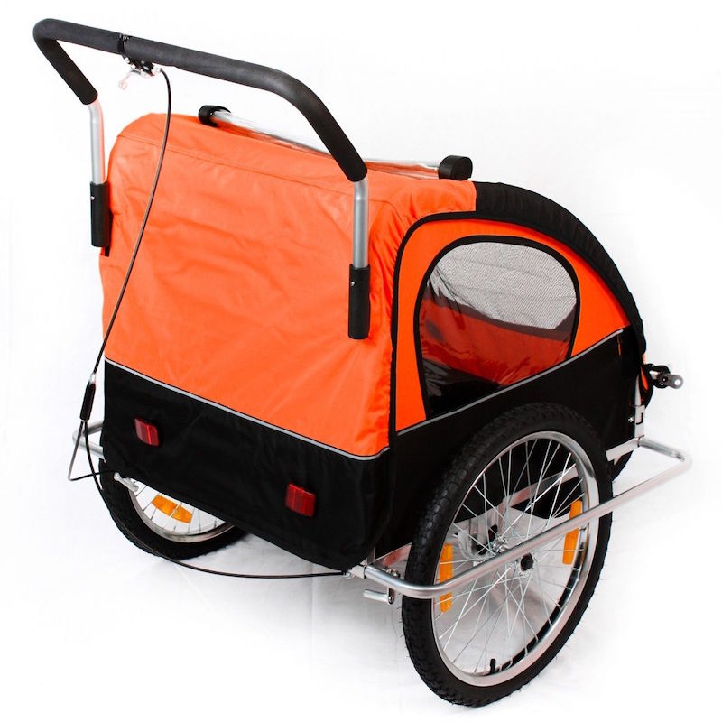 Cykelanhænger og jogger orange/sort med grå ramme - Billede 7