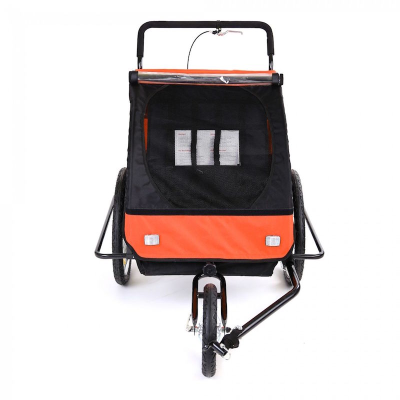 Cykelanhænger og jogger orange/sort med sort ramme - Billede 4