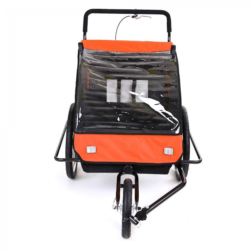 Cykelanhænger og jogger orange/sort med sort ramme - Billede 5