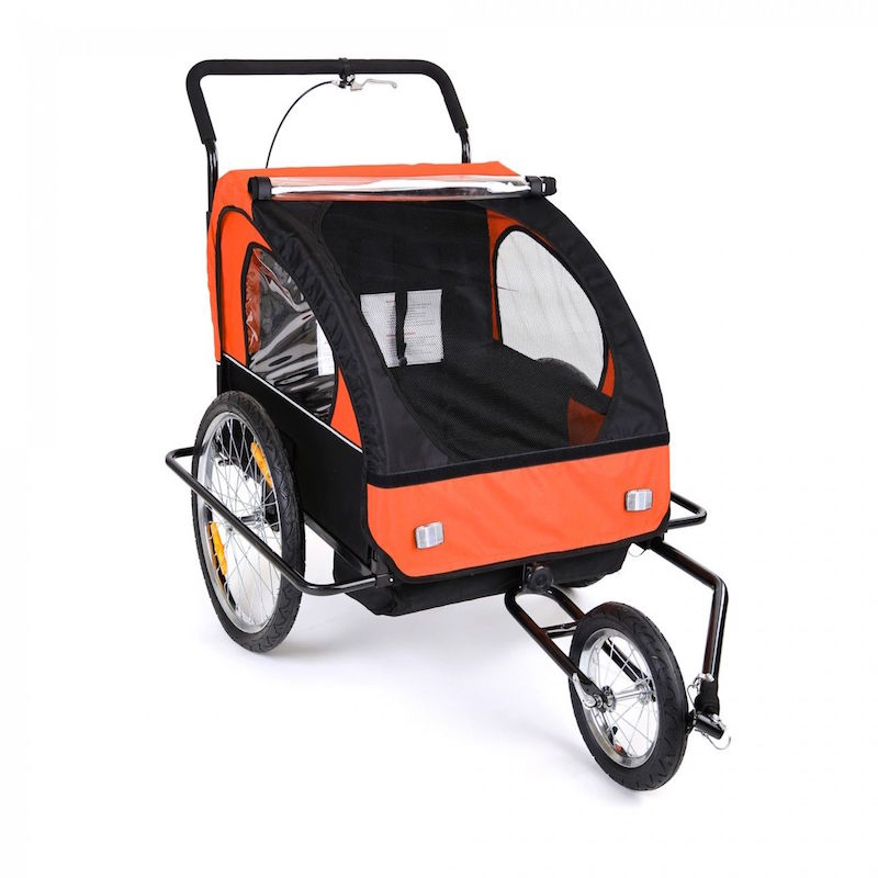 Cykelanhænger og jogger orange/sort med sort ramme - Billede 6