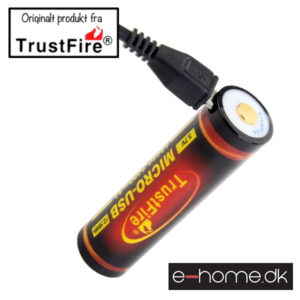 Trustfire Gold 18650 USB opladelig Lithium Batteri