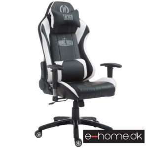 Gamer kontorstol Hvid:Sort PU-læder_192590437_e-home