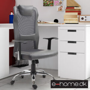 Kontorstol i ergonomisk design med luftig ryg_Grå_921-141GY_e-home