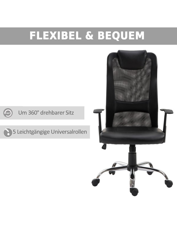 Kontorstol i ergonomisk design med luftig ryg - Sort - 120 kg - Billede 6