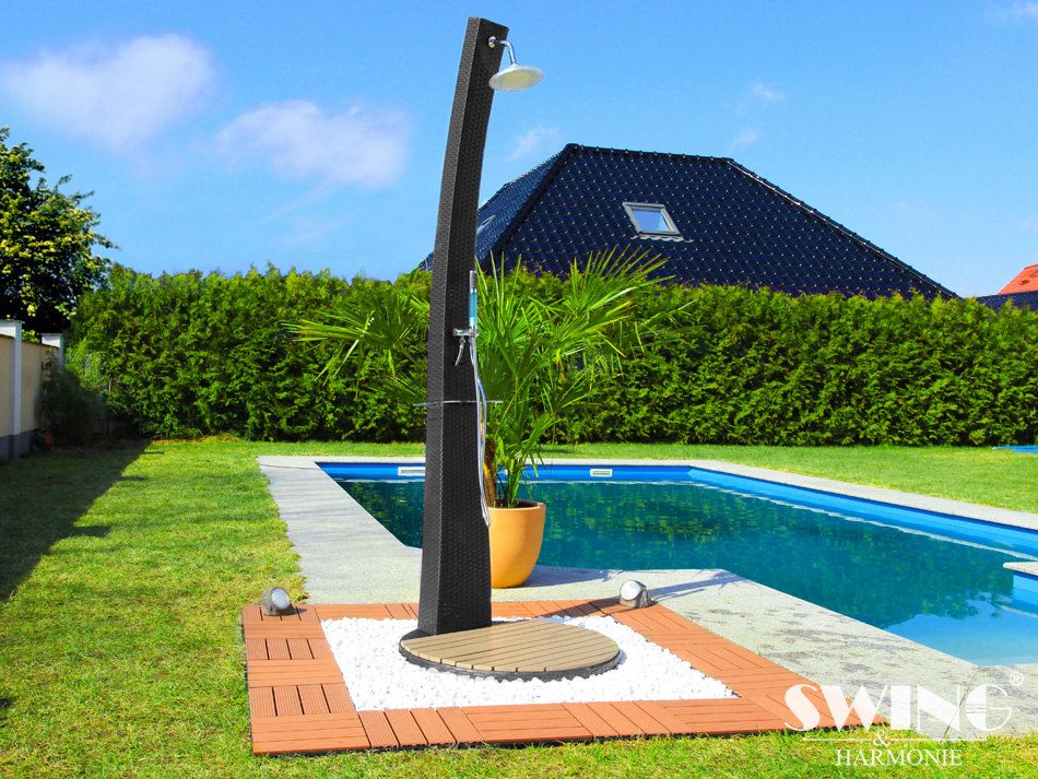 Udendørs bruser med LED og Bluetooth Soundbox - Sort - Billede 2