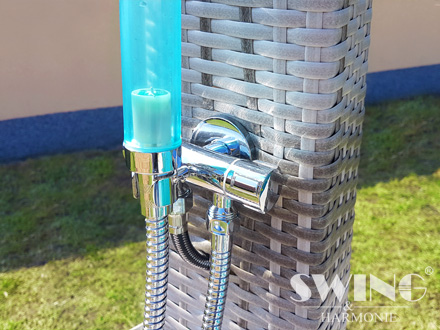 Udendørs bruser med LED og Bluetooth Soundbox - Sort - Billede 5