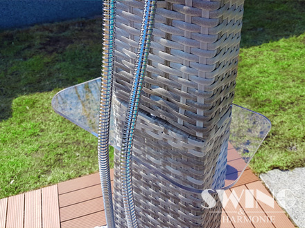 Udendørs bruser med LED og Bluetooth Soundbox - Sort - Billede 6