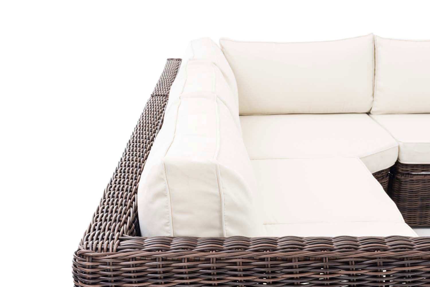 Hjørnesofa Model Tibera Brun med Hvid Hynde - Billede 4