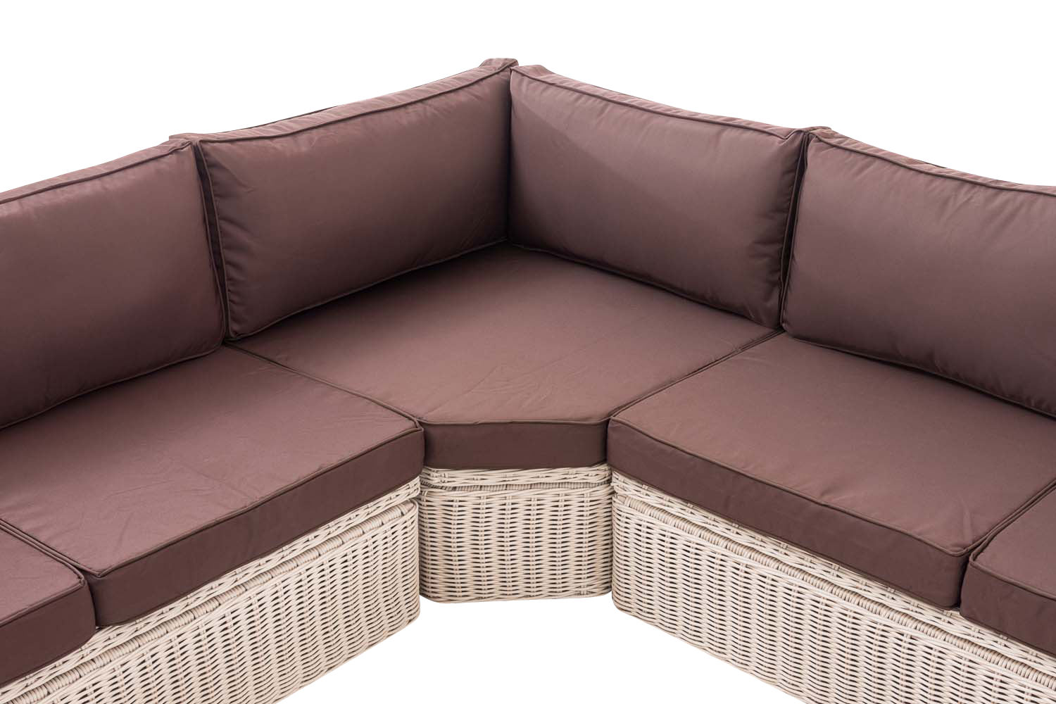 Hjørnesofa Model Tibera Hvid med Brun Hynde - Billede 3