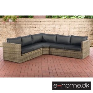 Polyrattan Hjørnesofa_Natura Med Sort Hynde_309197_e-home