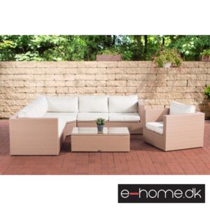Polyrattan Sofamiljø_Natura_med Hvid hynde_309042_e-home