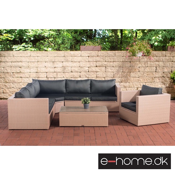 Polyrattan Sofamiljø_Natura_med Sort hynde_309043_e-home
