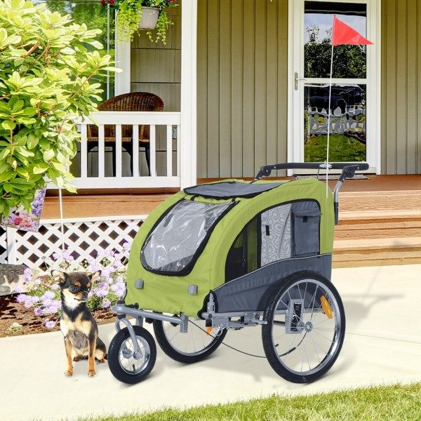 Hunde cykeltrailer/jogger, metal-grøn e-home