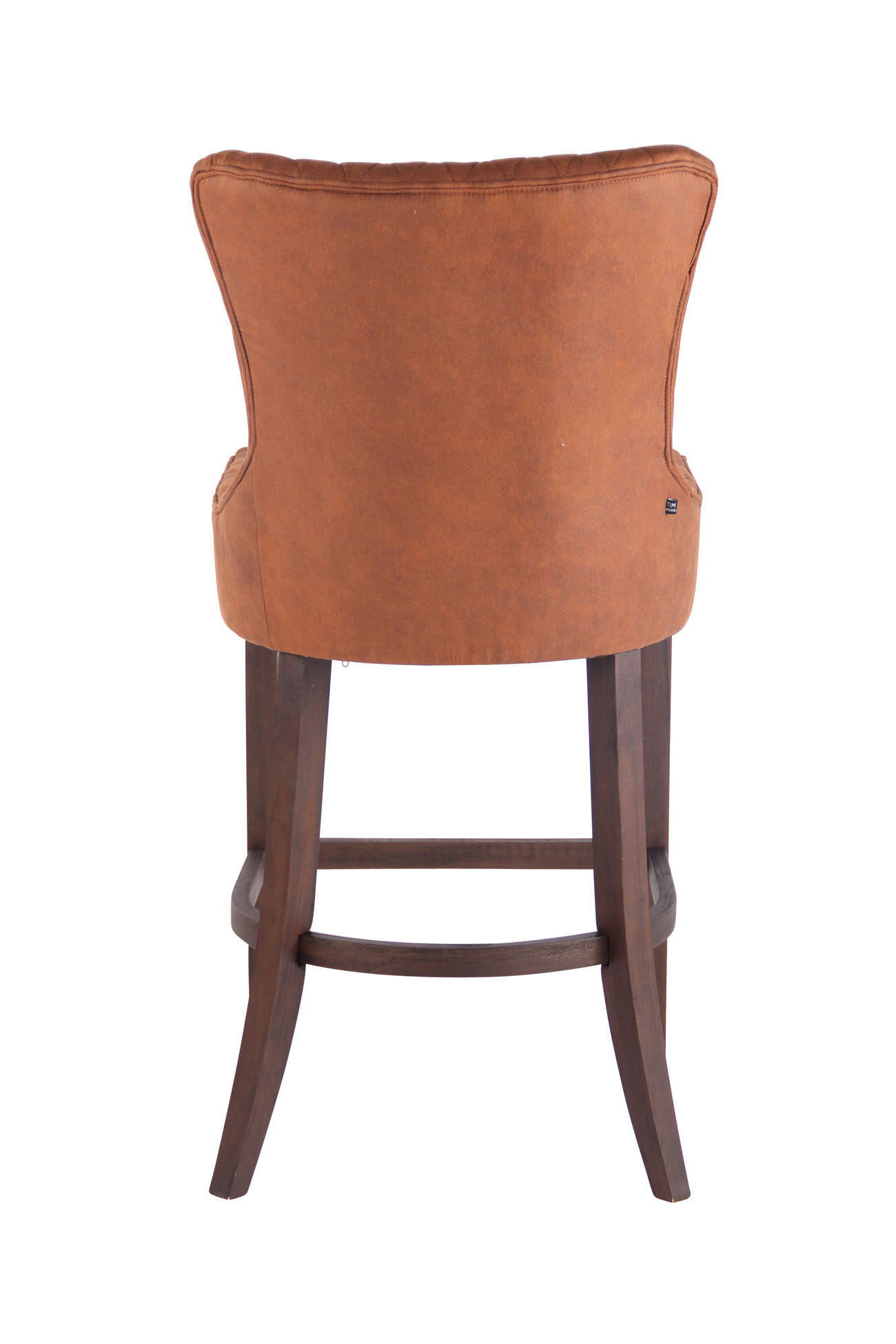 Barstol Hanoi Vintage, kunstlæder brun, ben mørk træ - Billede 6