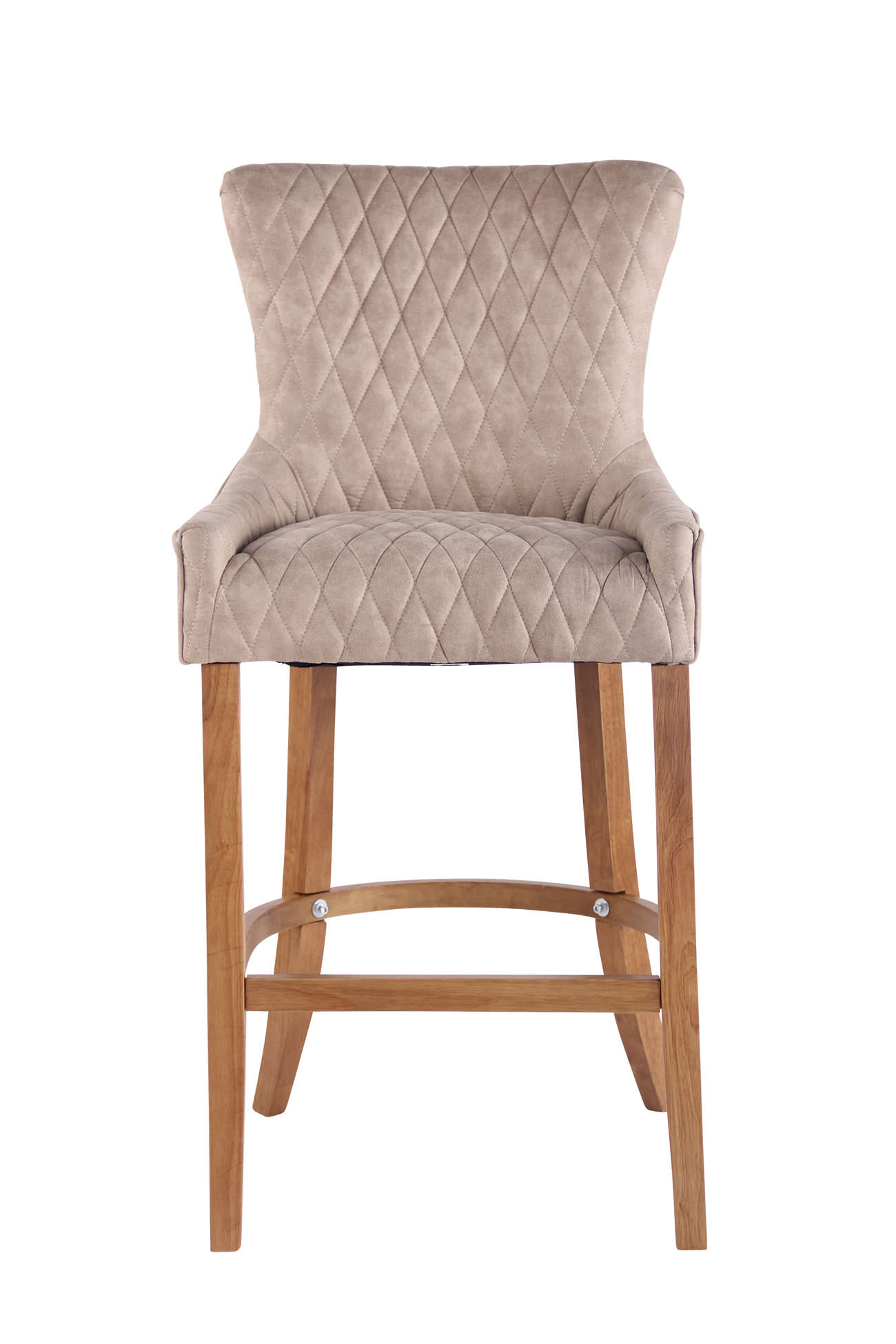 Barstol Hanoi Vintage, kunstlæder creme, ben lys træ - Billede 3