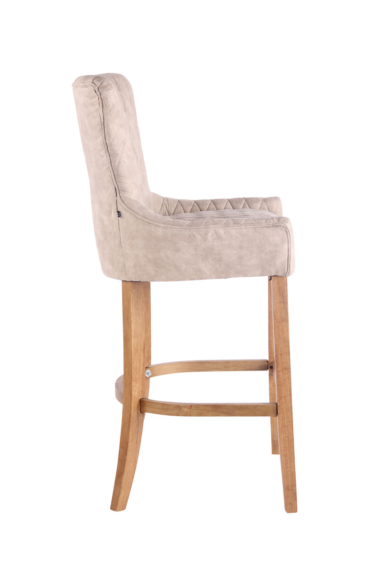 Barstol Hanoi Vintage, kunstlæder creme, ben lys træ - Billede 4