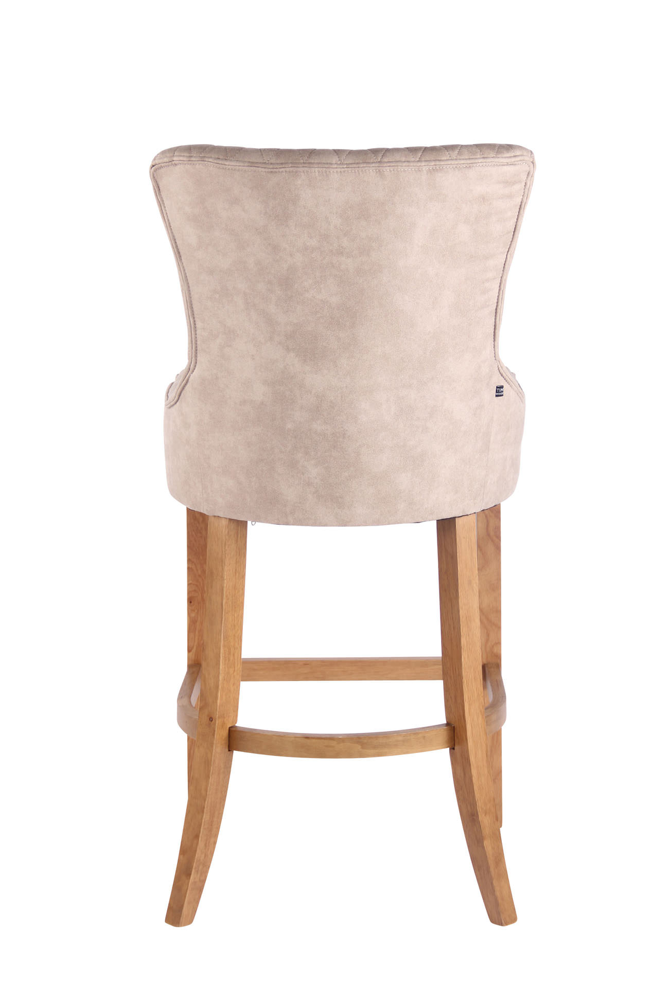 Barstol Hanoi Vintage, kunstlæder creme, ben lys træ - Billede 6
