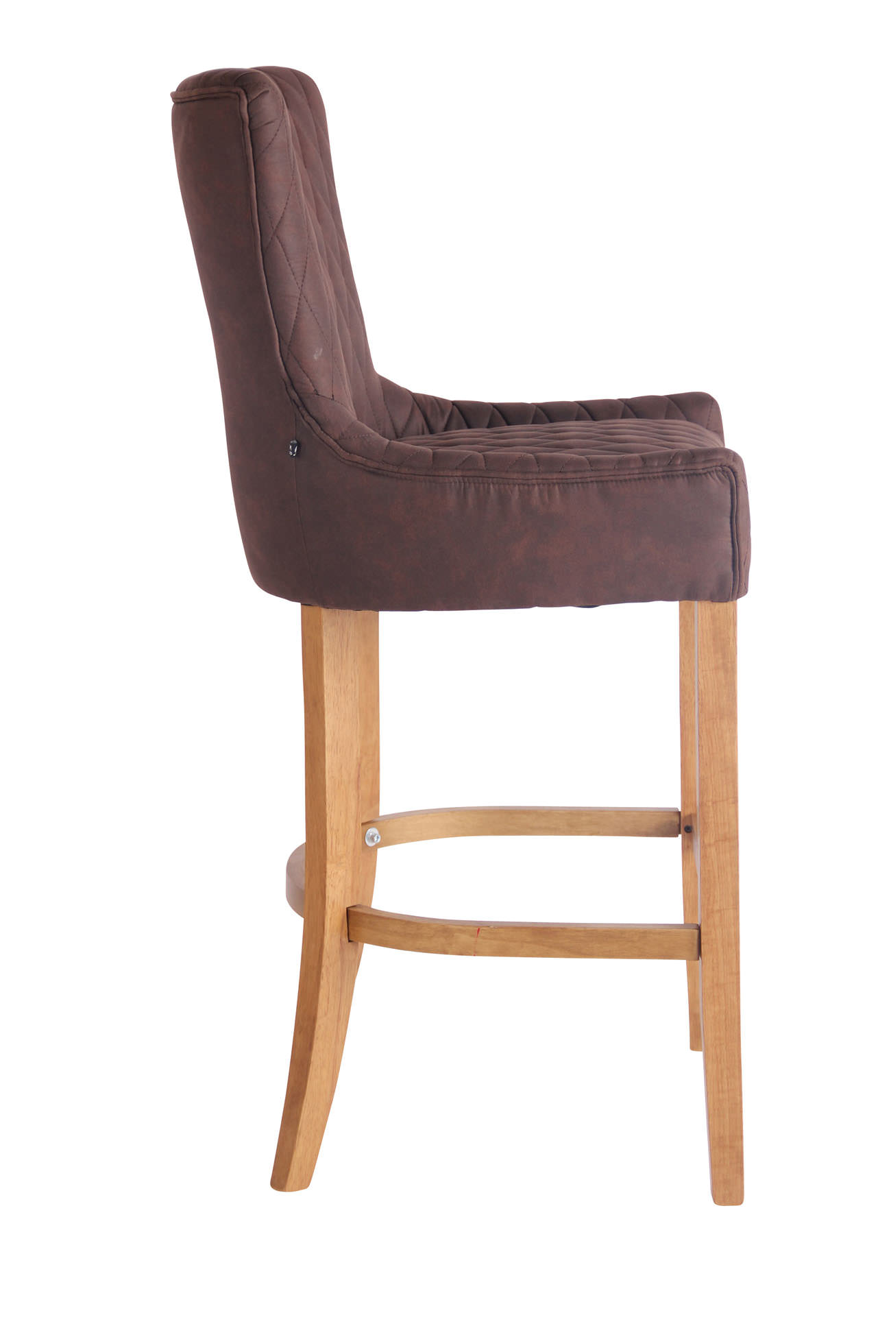 Barstol Hanoi Vintage, kunstlæder mørkebrun, ben lys træ - Billede 4