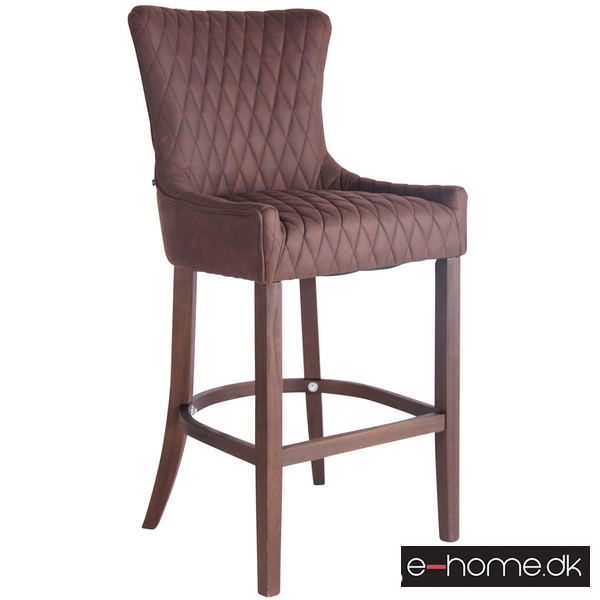 Barstol Hanoi Vintage_kunstlæder mørkebrun_ben mørk træ_309514_e-home