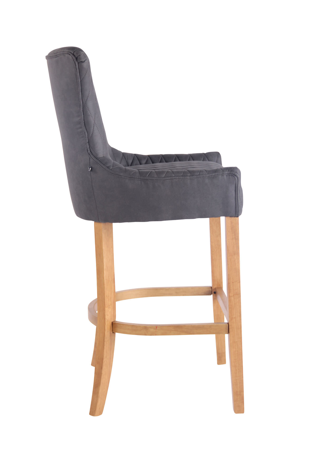 Barstol Hanoi Vintage, kunstlæder sort, ben lys træ - Billede 4