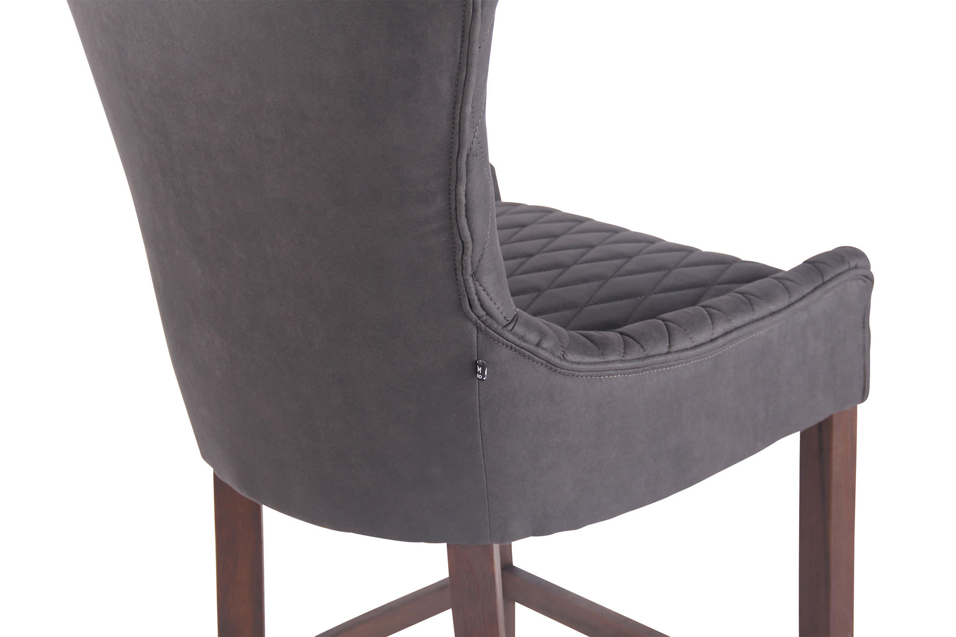 Barstol Hanoi Vintage, kunstlæder sort, ben mørk træ - Billede 8