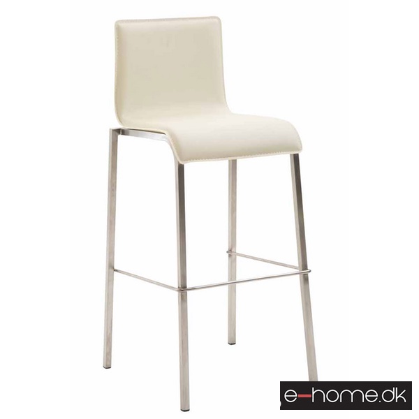 Barstol Kado_glat kunstlæder creme_ben rustfrit_firkantede_302866_e-home