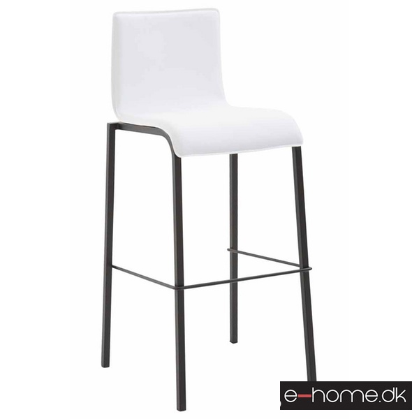 Barstol Kado_glat kunstlæder hvid_ben sorte_firkantede_302877_e-home