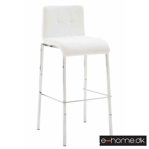 Barstol Kado_kunstlæder hvid_ben krom firkantede_302834_e-home
