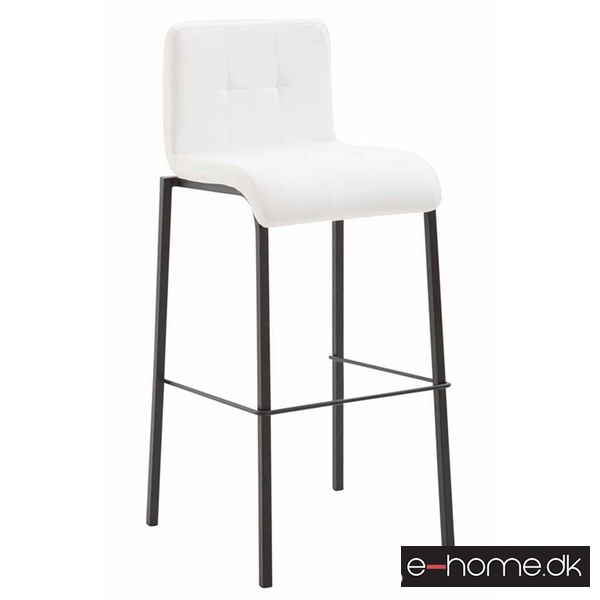 Barstol Kado_kunstlæder hvid_ben sorte firkantede_302848_e-home