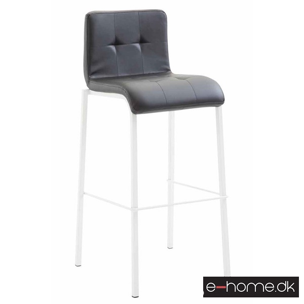 Barstol Kado_kunstlæder sort_ben hvide firkantede_302854_e-home