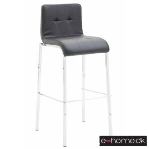 Barstol Kado_kunstlæder sort_ben krom firkantede_302833_e-home