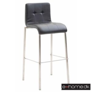 Barstol Kado_kunstlæder sort_ben rustfrit firkantede_302840_e-home