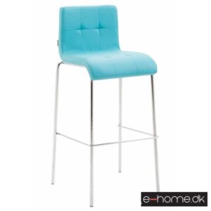 Barstol Kado_kunstlæder turkis_ben krom runde_302886_e-home