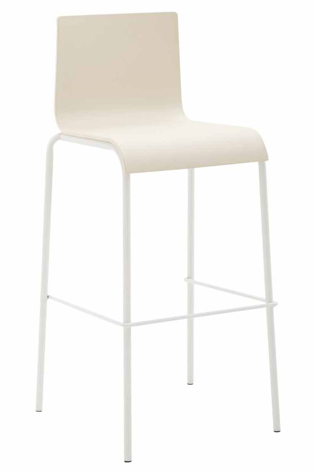 Barstol Kado, kunststof creme, ben hvide, runde - Billede 2