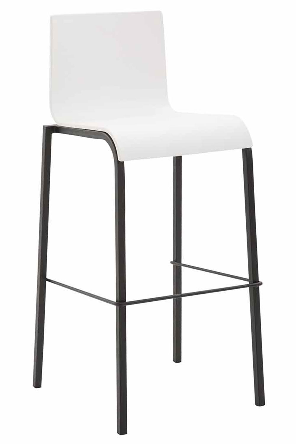 Barstol Kado, kunststof hvid, ben sorte, firkantede - Billede 2