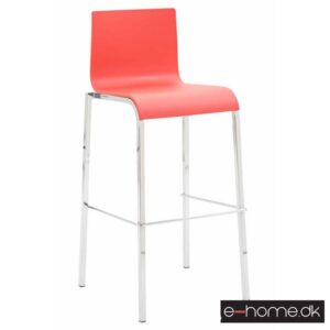 Barstol Kado_kunststof rød_ben krom firkantede_302824_e-home