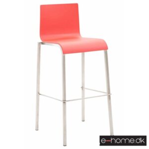 Barstol Kado_kunststof rød_ben rustfrit firkantede_302823_e-home