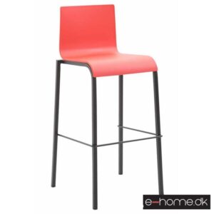 Barstol Kado_kunststof rød_ben sorte firkantede_302825_e-home
