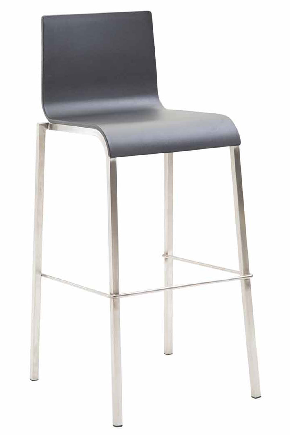 Barstol Kado, kunststof sort, ben rustfrit, firkantede - Billede 2