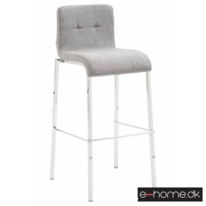 Barstol Kado_stof lysegrå_ben krom_firkantet_303010_e-home