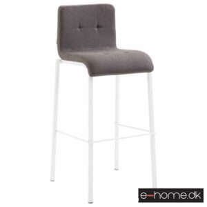 Barstol Kado_stof mørkegrå_ben hvid_firkantet_303030_e-home