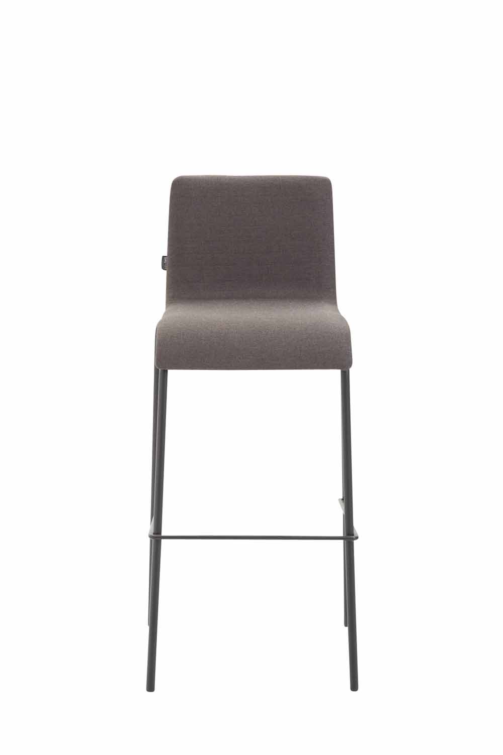 Barstol Kado, glat stof mørkegrå, ben sorte, runde - Billede 2