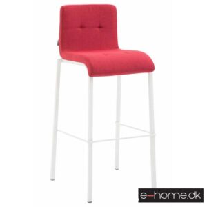 Barstol Kado_stof rød_ben hvid_firkantet_303032_e-home