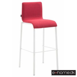 Barstol Kado_stof rød_ben hvid_firkantet_303060_e-home
