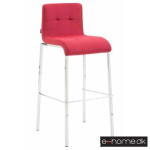 Barstol Kado_stof rød_ben krom_firkantet_303011_e-home